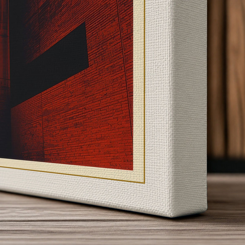 Angular Structures Industrial - Wrapped Canvas, 18x12 - 45.7 x 30.5 cm, Cream Border