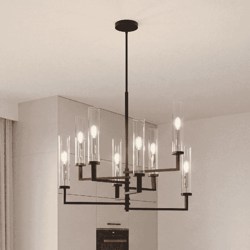 Lustre à 5 lumières de style bougie Cuyamat, H 21 po x l 18 po x P 18 po, 5 lumières