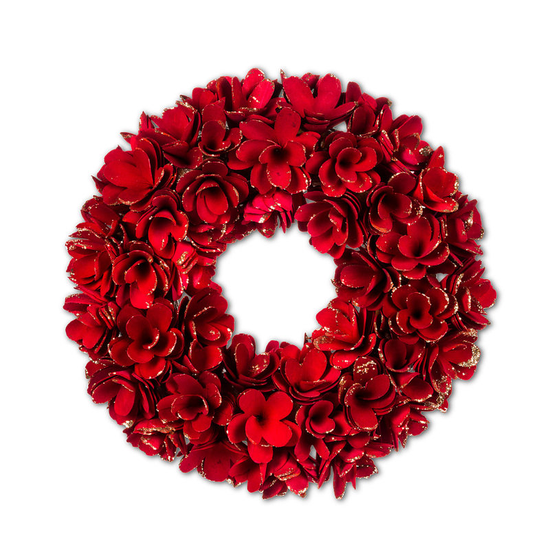 Florettes rouges avec couronne à paillettes