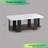 Modern 3-Piece Table Set – Rectangular Shape Coffee Table + 2 Square Shape End Tables – Black Wood Base-615568473