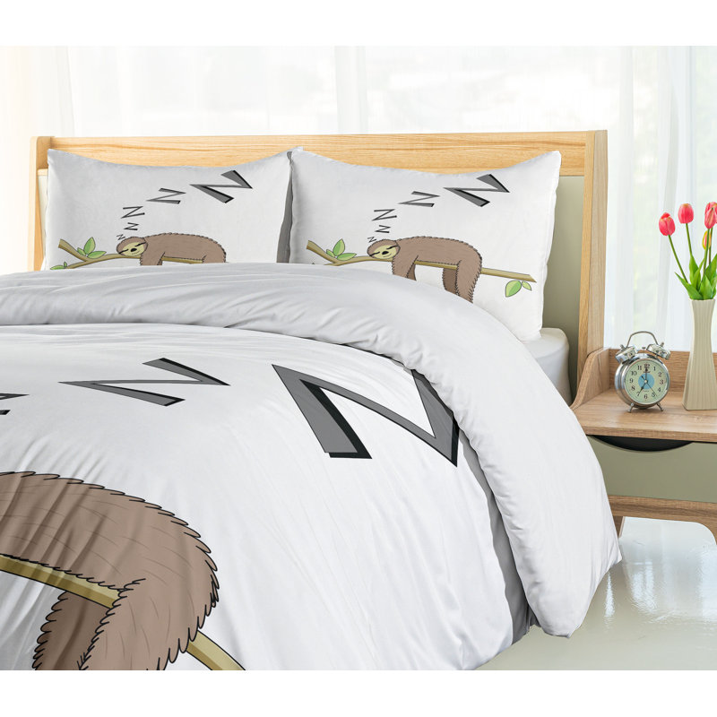 Sloth Modern & Contemporary Polyester Duvet Cover, King