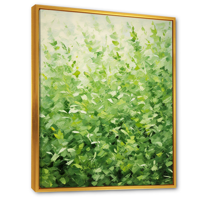 Herbes, thym, passage 2 - Art floral, Cadre flottant doré, H 44 po x l 34 po x P 1,5 po