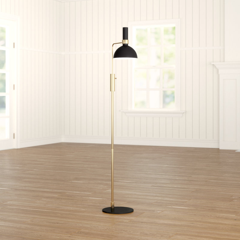 Keanu 146cm Task Floor Lamp, Black/Brushed Brass