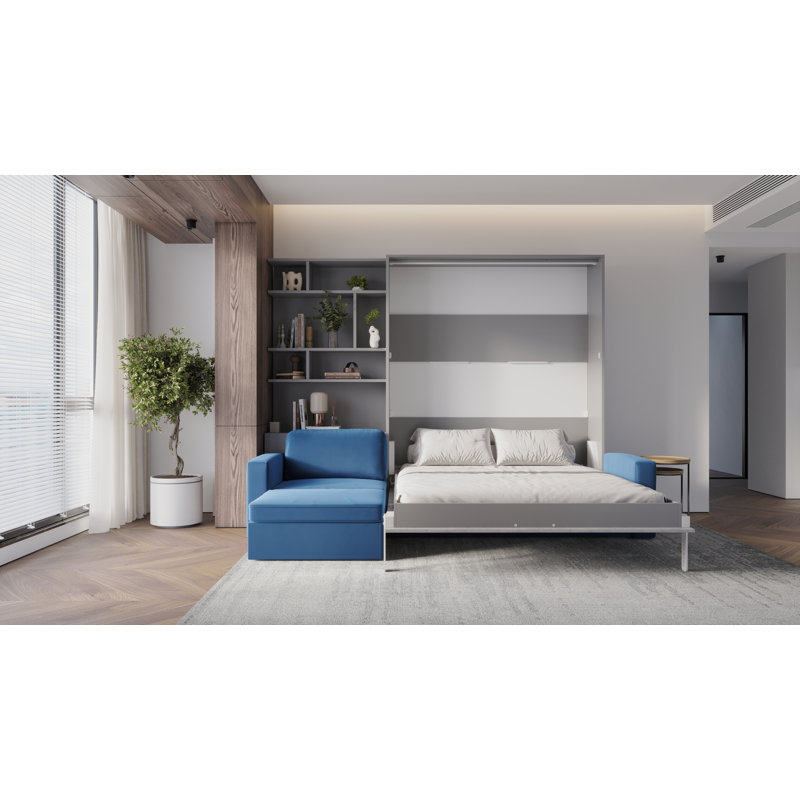 Neidelin Upholstered Bed, Slate Grey/Bronx