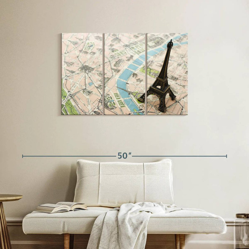 Carte de Paris, Tour Eiffel, Aliaz, H 24 po x l 38 po