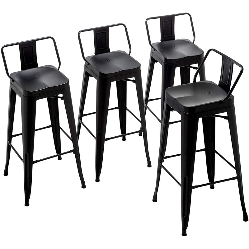 Tabouret de bar et de comptoir Crosland, Noir, Tabouret de comptoir (siège d'une hauteur de 24 p