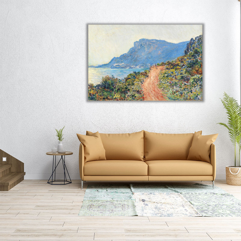 La corniche près de Monaco, 1884, reproduction d'art sur toile, H 12 po x l 18 po