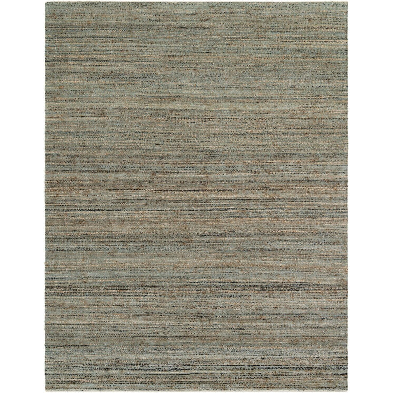 Tapis uni / rayé bleu Durah, Rectangle 9 pi x 12 pi