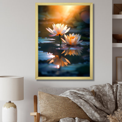 «Lotus Pond at Sunset II», reproduction sur toile