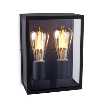 Matte Black 2 - Bulb 9.44cm H Outdoor Flush Mount