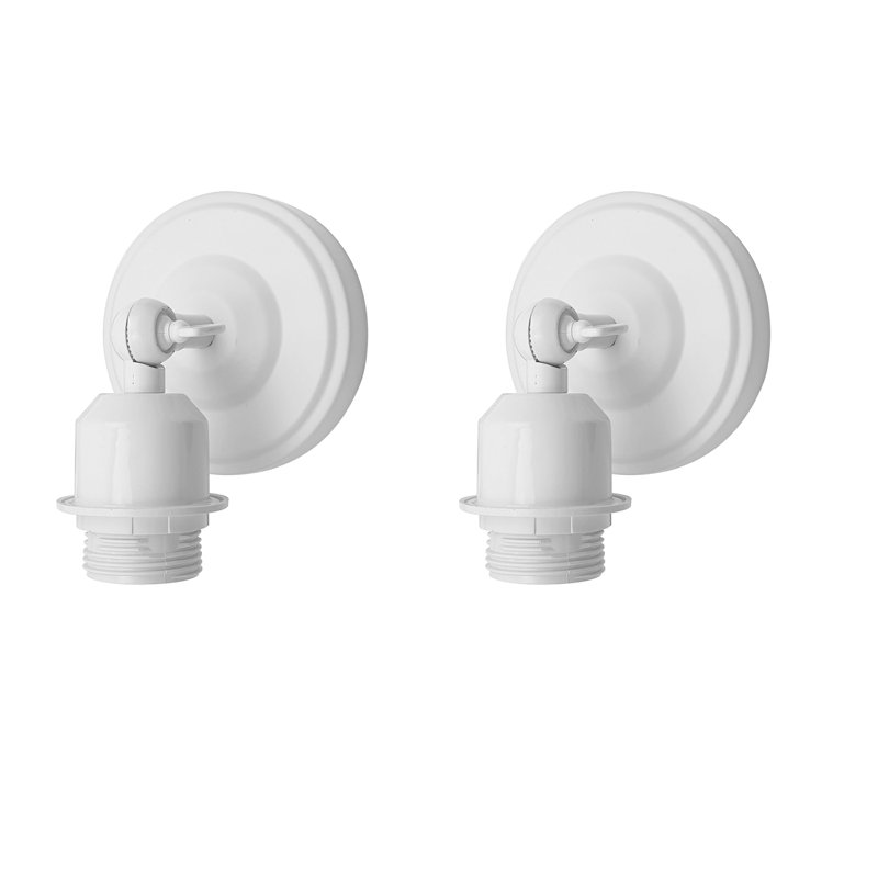 Boykin Adjustable Wall Sconce – Vintage Style Dimmable Light with Metal Shade by Breakwater Bay, No , White