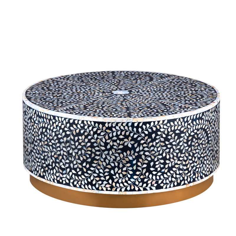 Sammie Solid Handmade Coffee Table, Navy Blue