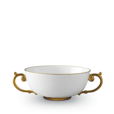 Aegean 24Kt Gold Soup Bowl W/2 Handles