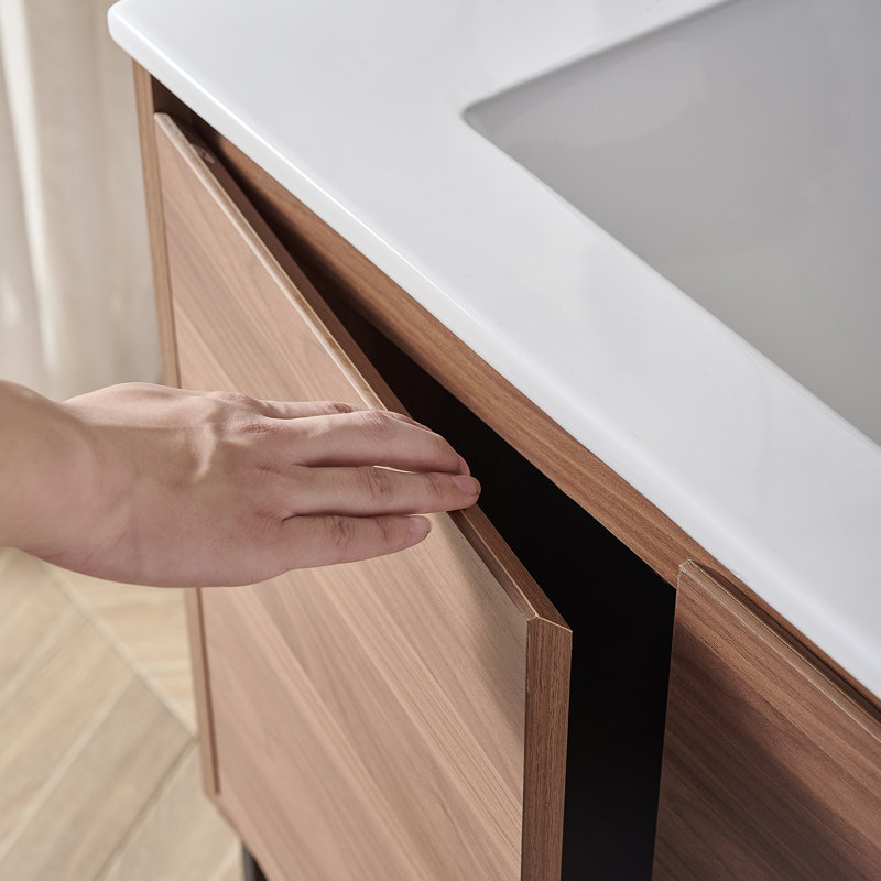 Ensemble de meuble-lavabo simple autoportant 30 po avec tablette Deidree