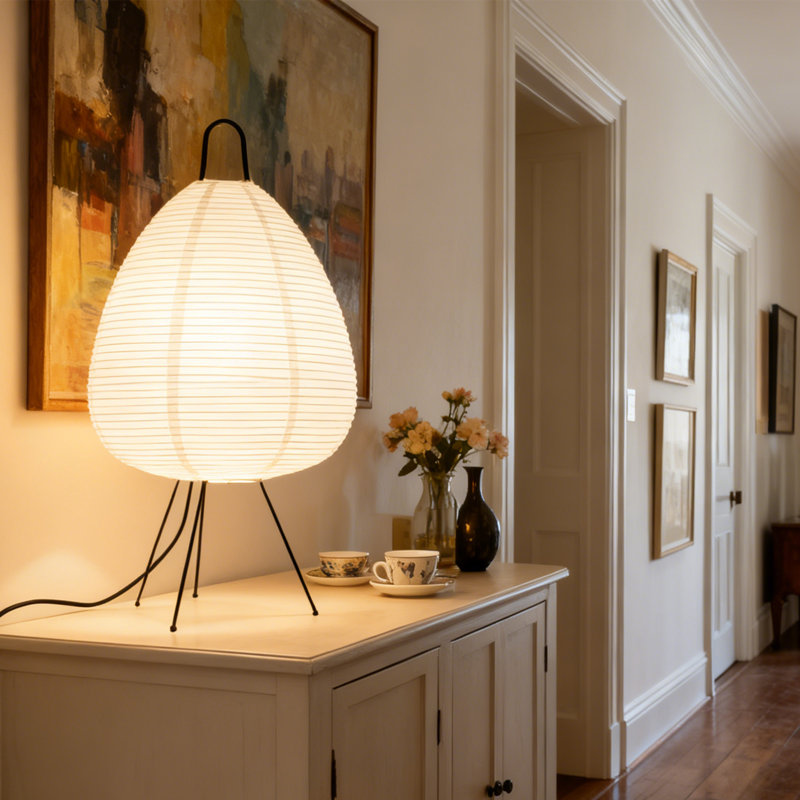 Lampe de table 1 lumière (abat-jour en papier Xuan)