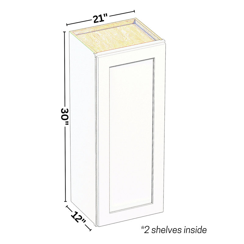 Armoire de rangement murale Shaker, cuisine, garage, buanderie, 21", 30", Blanc
