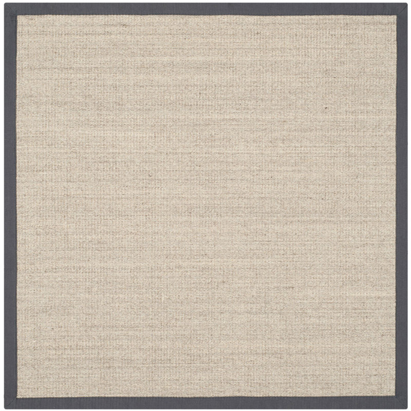 Tapis Dollard en fibre de sisal unie avec latex uni, Carré 8 pi