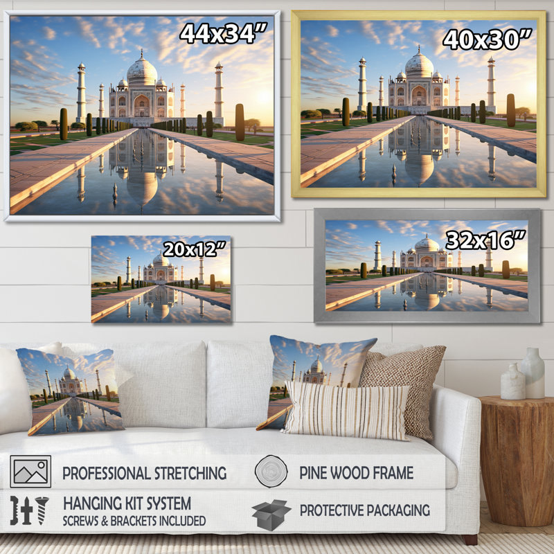 Islam Art Taj Mahal I, H 34 po x l 44 po x P 1,5 po, Toile tendue