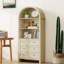 Armoire de cuisine 70,2 "arquée avec tablettes réglables et 3 tiroirs