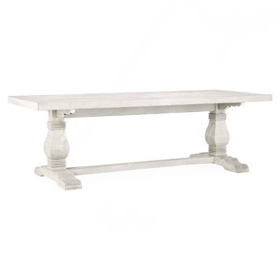 94" Distressed Ivory Dining Table