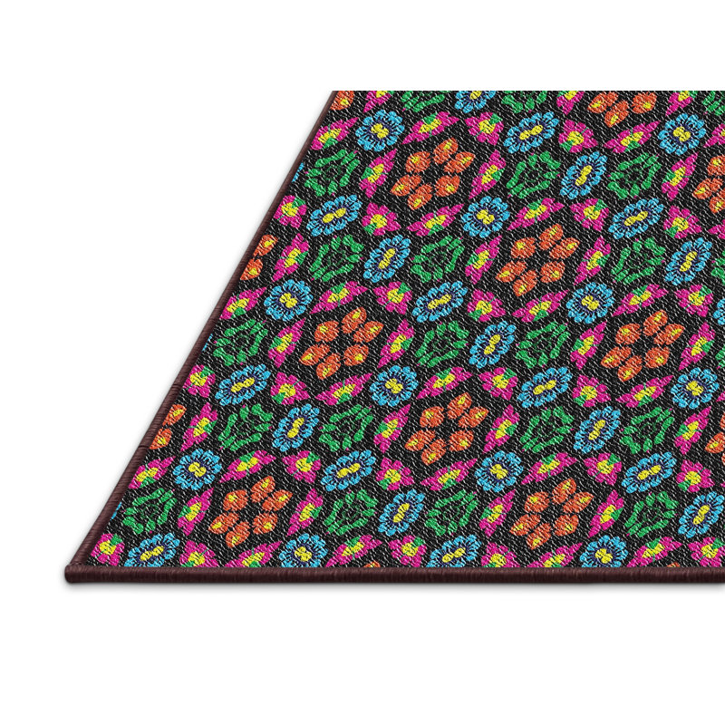 Tapis rouge / vert Power Loom, Tapis de couloir 2 pi x 5 pi