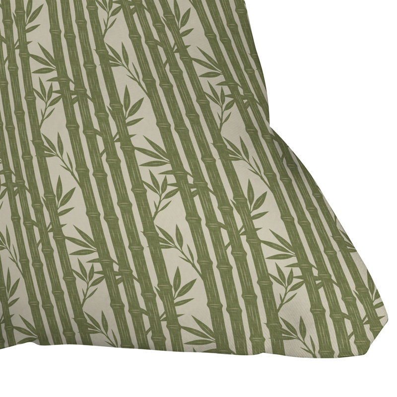 Coussin décoratif à rayures en bambou Little Arrow Design Co, Carré 16 po, Vert