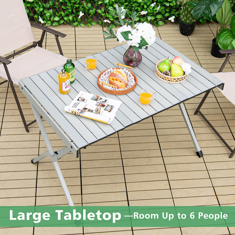 Table pliante portative 43 ", gris