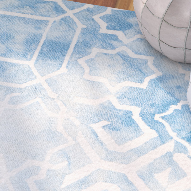 Tapis géométrique en laine / coton touffeté à la main Dip Dye, Rectangle 5 pi x 8 pi