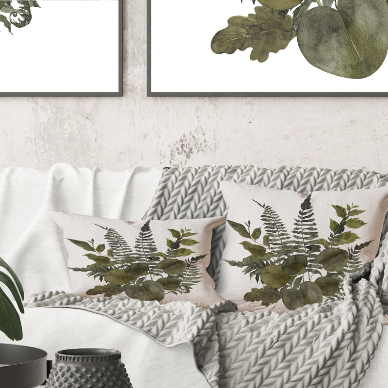 Bouquet rétro avec fleurs sauvages et herbes IV - coussin décoratif traditionnel, 18 po x 18 po