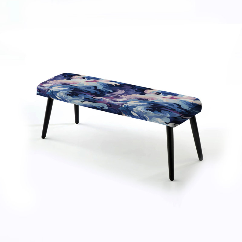 Banc rembourré noir Celestial Aura Ripple