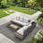Outdoor Patio Sofa Set With Adjustable Reclining Backrest, Extendable Coffee Table With Ice Bucket, And Plush Cushions Weather-Resistant Wicker Sectional Sofa For Garden-522433048