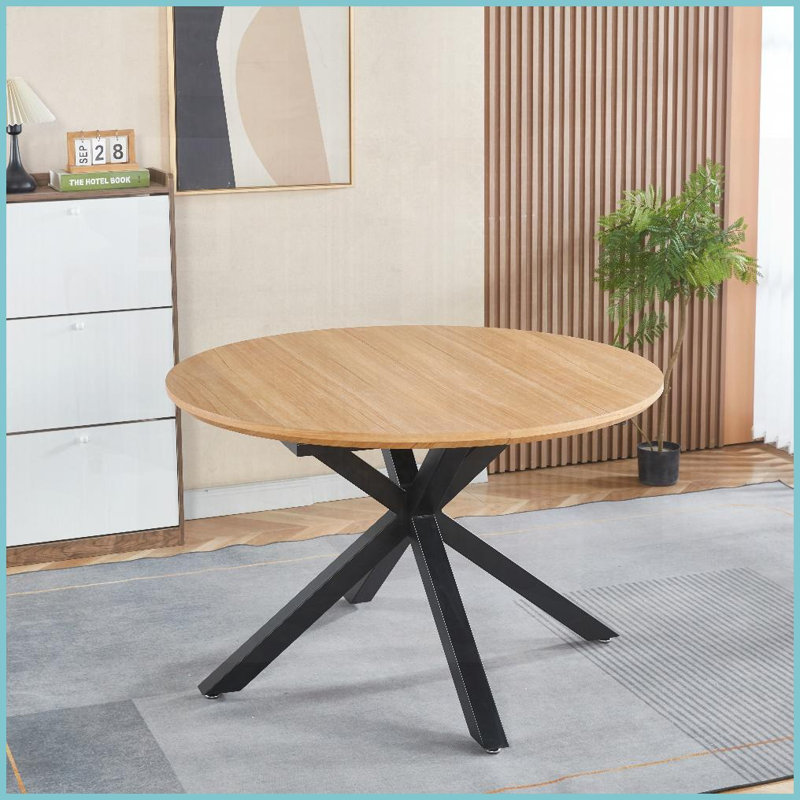 Table basse extensible en MDF avec pieds en métal - Stable, facile à assembler pour la salle à manger Bureau, Bois de chêne