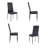 Black Faux Leather High-Back Side Chairs, Dining Chairs With Black Metal Legs -418086977