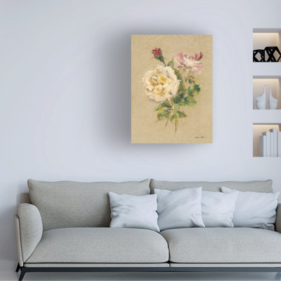 Trademark Fine Art Cheri Blum Roses On Quilt I Canvas Wall Art