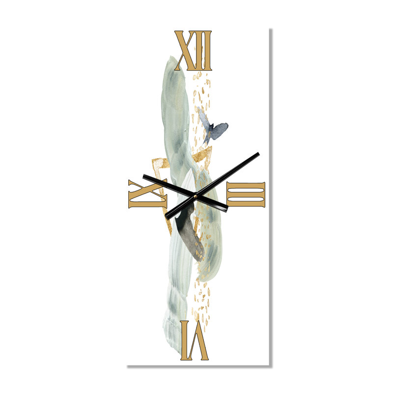 Horloge murale abstrait montagne avec lune et oiseau, Grand