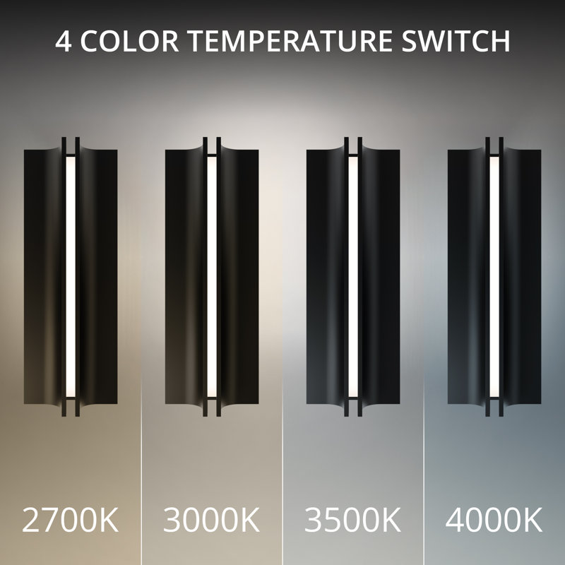 Strait Dimmable 4000K LED Outdoor Wall Light With Color Temperature Switch (2700K/3000K/3500K/4000K)