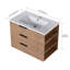Meuble-lavabo mural 30 po avec lavabo, tiroir à fermeture en douceur et tablette latérale