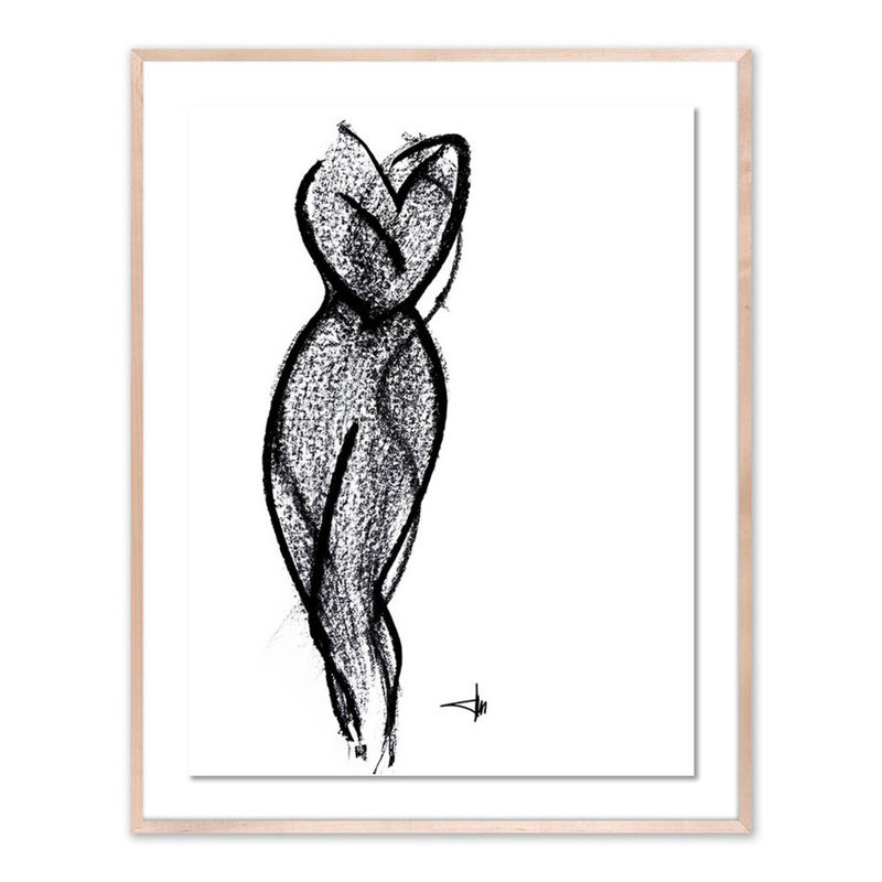 Nude 6 Print by Johan Gert Manschot, 48" H x 38" W x 2.5" D, Natural