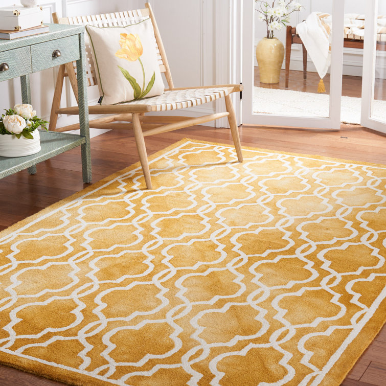 Dip Dye Hand Tufted Wool Geometric Rug