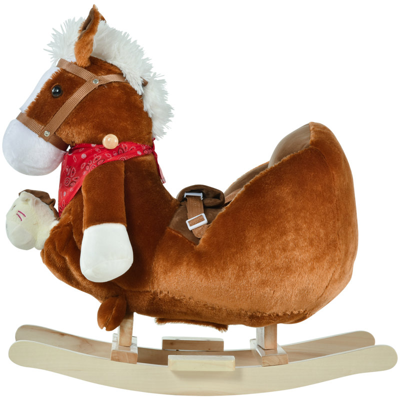 Cheval à bascule avec musique et tissu moelleux doux