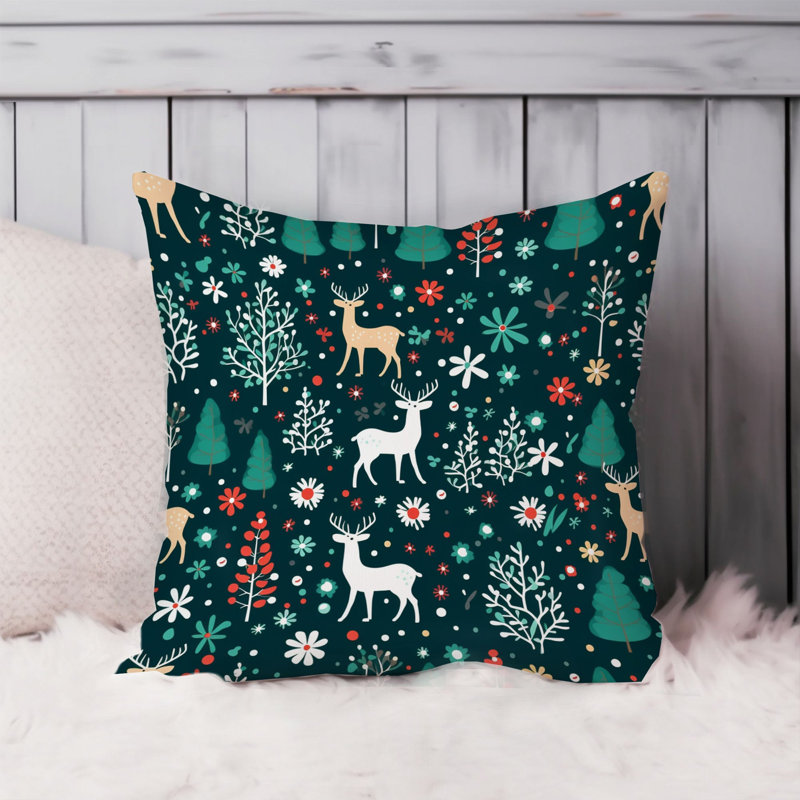 Holiday Christmas Reindeer I Modern, 18"H x 18"W