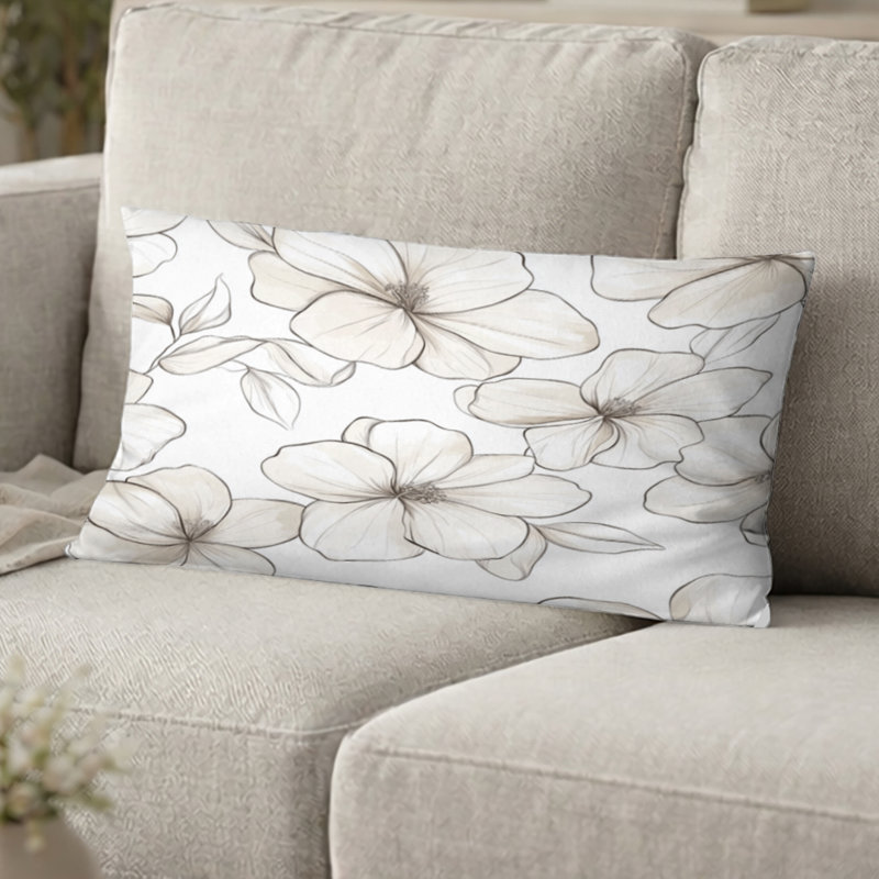 Coussin Floral, H 12 po x l 20 po