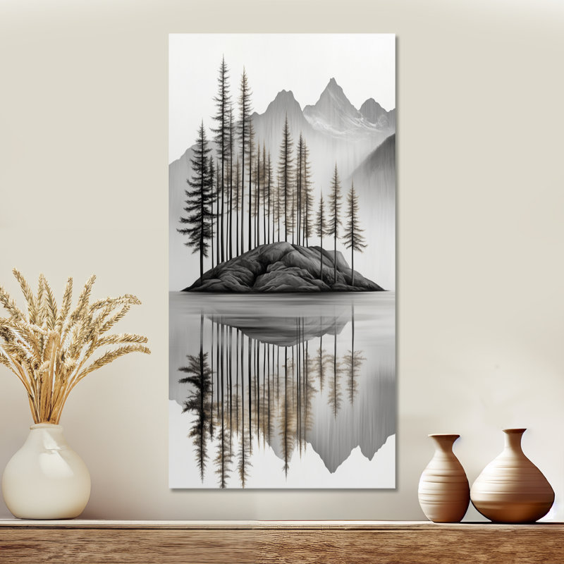 «Gray White Amatury VI», reproduction d'art sur toile encadrée, Peaceful Large, H 32 po x l 16 po, Toile tendue
