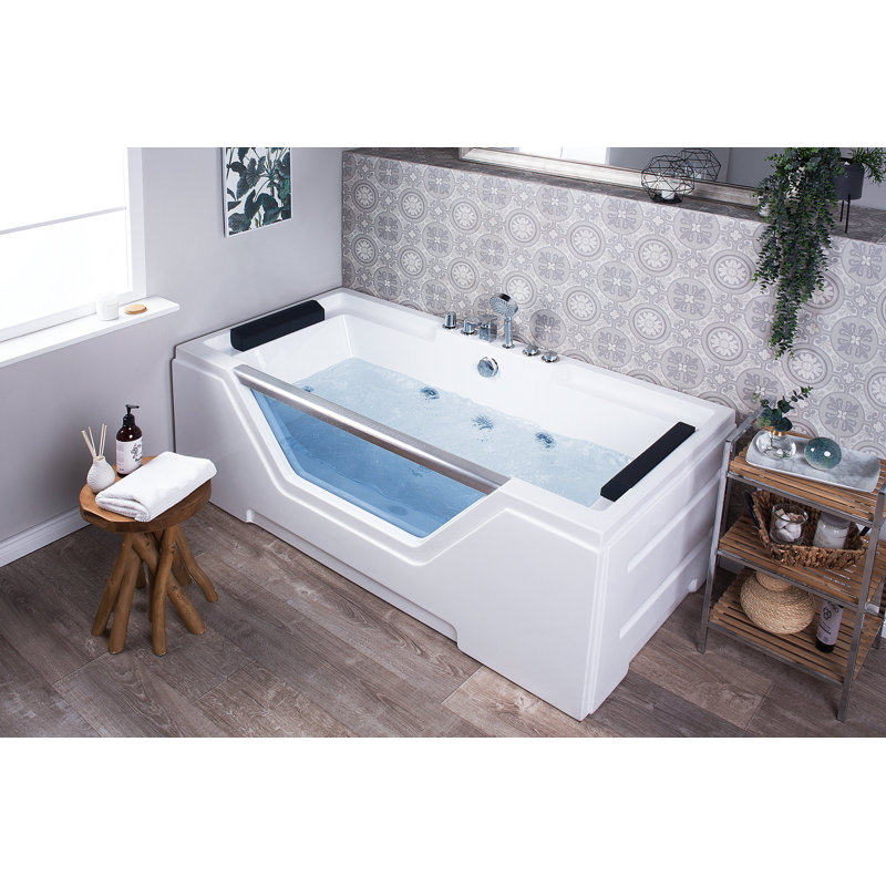 Figy 1700mm x 800mm Whirlpool Acrylic Bathtub with Tap