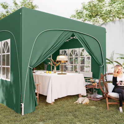 3x3m Pop-Up Gazebo Shelter with Accessories Dark Grey