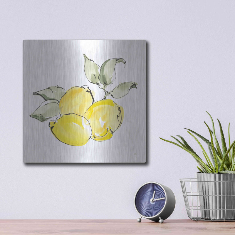 Métal luxueux «Lemons II» par Chris Paschke, métal «Lemons II» par Chris Paschke, H 12 po x l 12 po