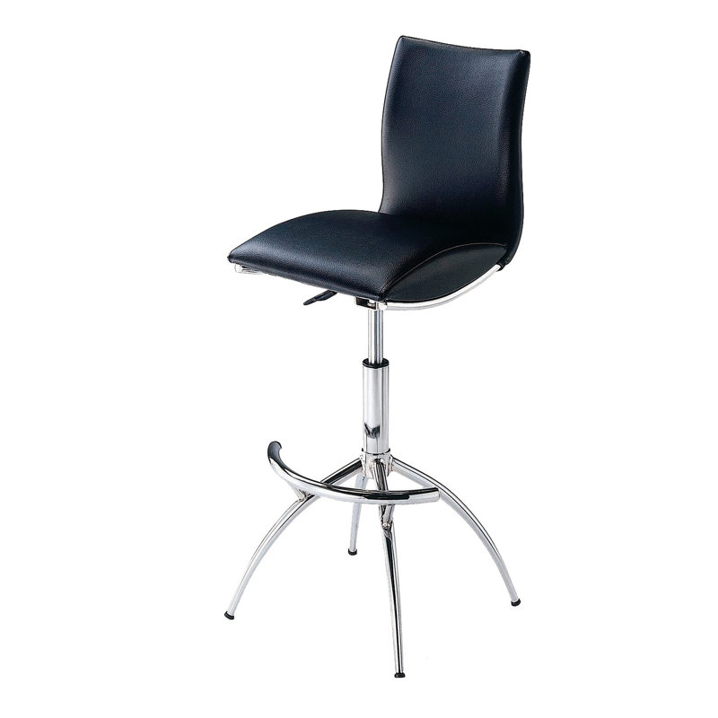 2 tabourets de bar réglables, style moderne noir, base, siège de 26 à 30 po de hauteur, facile à nettoyer et à ranger, recouvre un pu contemporain