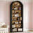 8-Tier Arched Bookshelf with Two-Tone Design