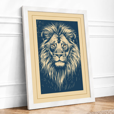 Noble Lion Japandi - Framed Print