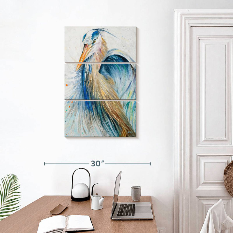 Bramon New Blue Heron II, H 32 po x l 20 po